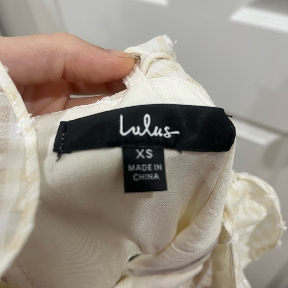 Lulu's Cream Ruffle Maxi Dress - Picture 3 of 6